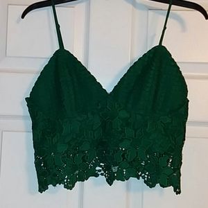 Lace bralette emerald green